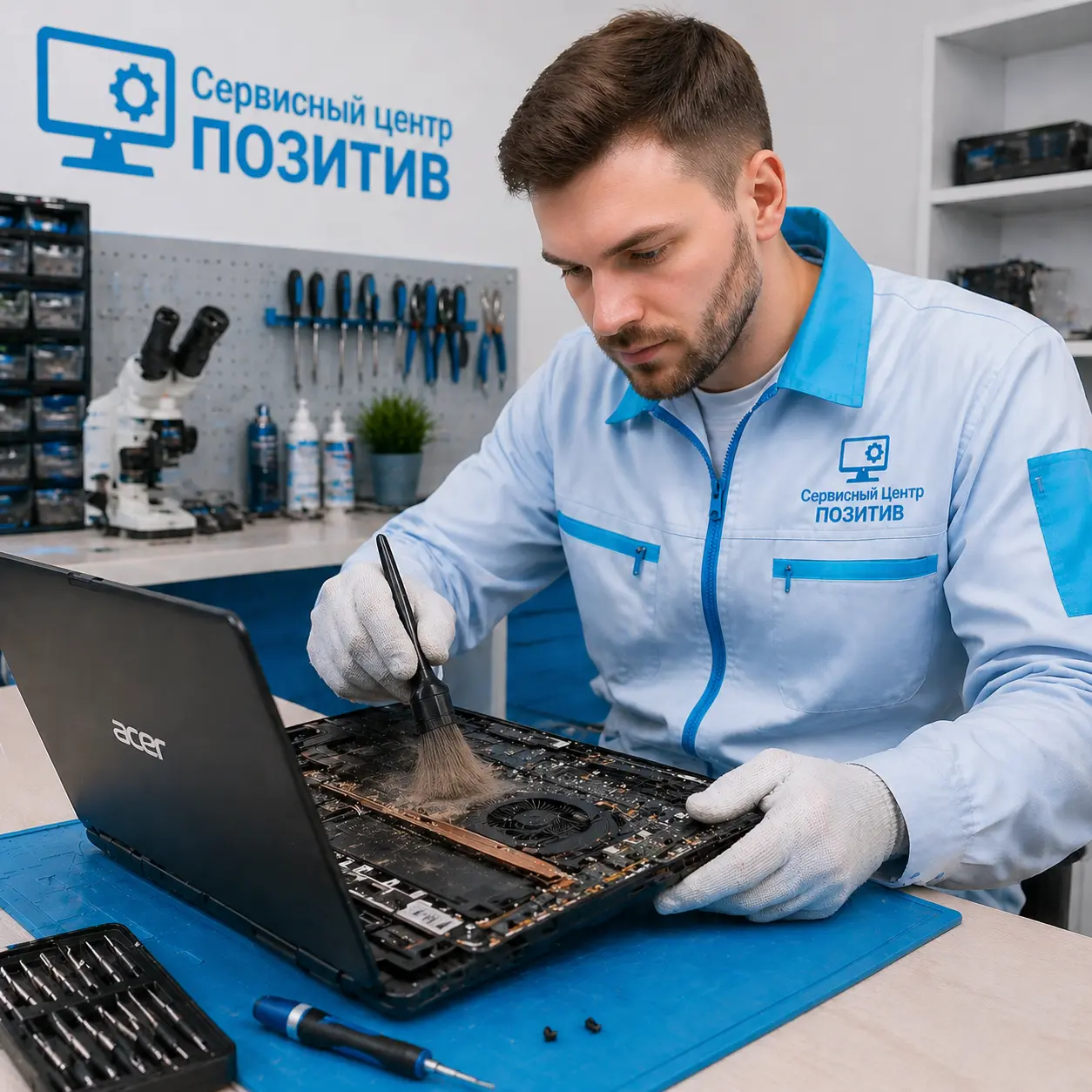 Чистка ноутбука Acer от пыли в Солнечногорске | Замена термопасты