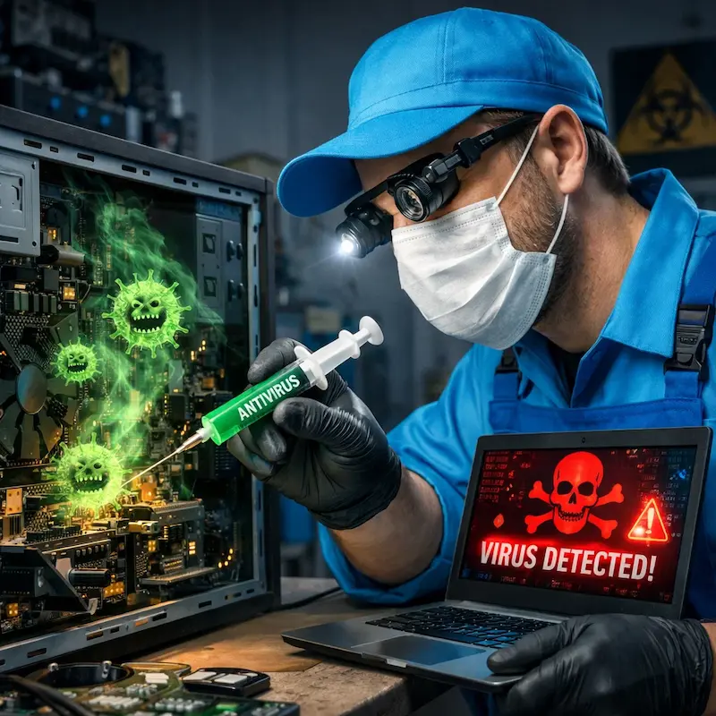 Лечение компьютера от вирусов в Солнечногорске на дому